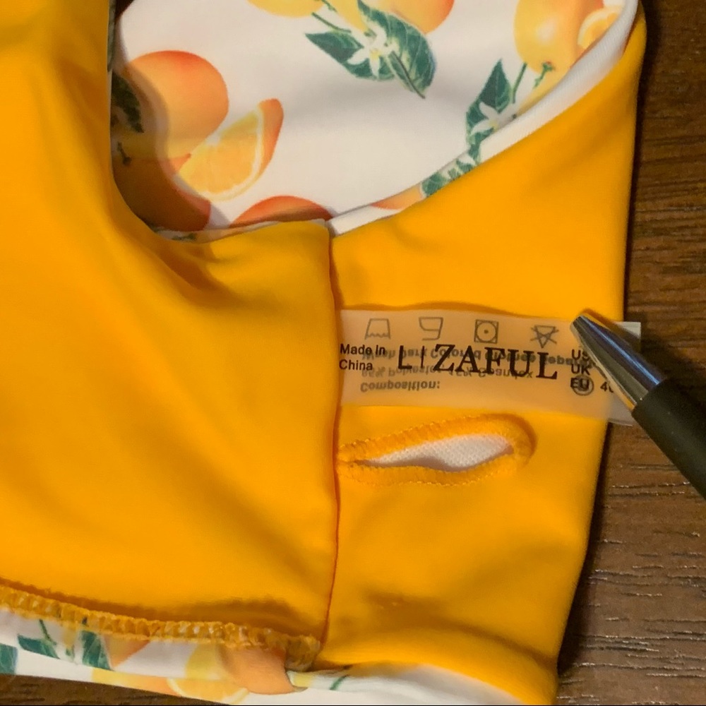 Orange Print Bikini Top Size Large - Picture 6 of 6